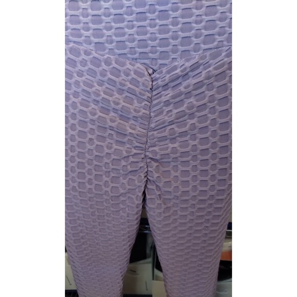 Aq Sport Purple 2 piece stretchy crop top legging set XL - Picture 6 of 8